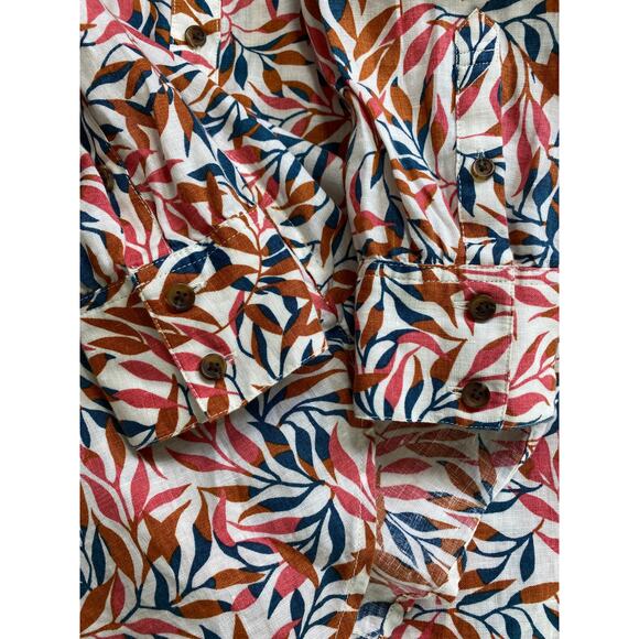 Lands' End Womens Tunic Top Size L 100% Linen Long Sleeve Pockets Resort Beach - Picture 10 of 11